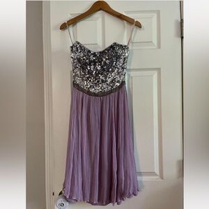 Rachel Gilbert Lavender Silk sequence y2k Dress